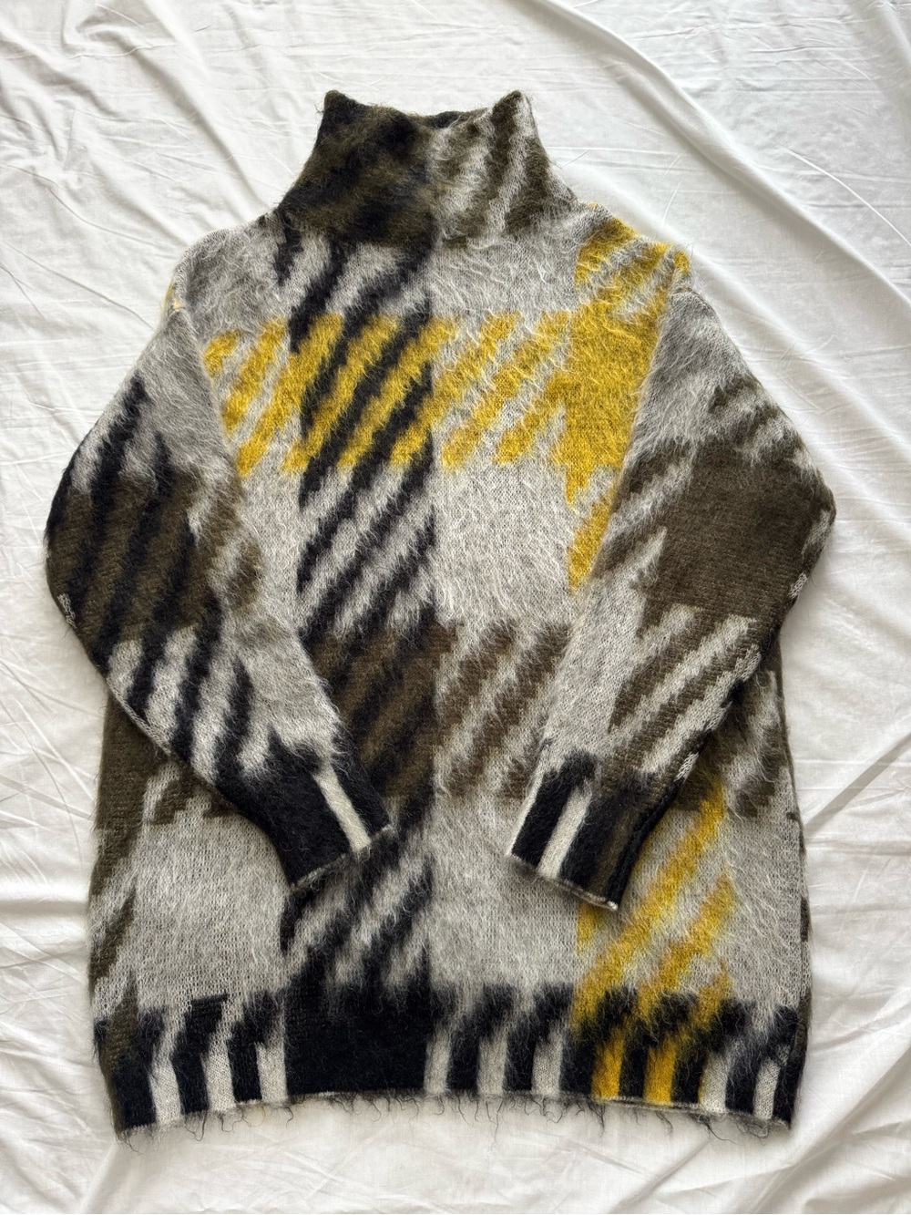 BOSS Orange Forina Mohair Turtleneck Sweater Made in Italy Oversized